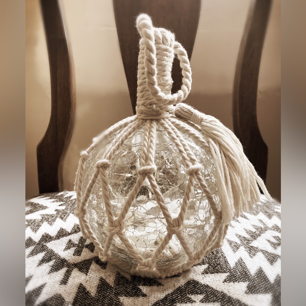 Crackle Glass Lantern - Picture 4 of 5